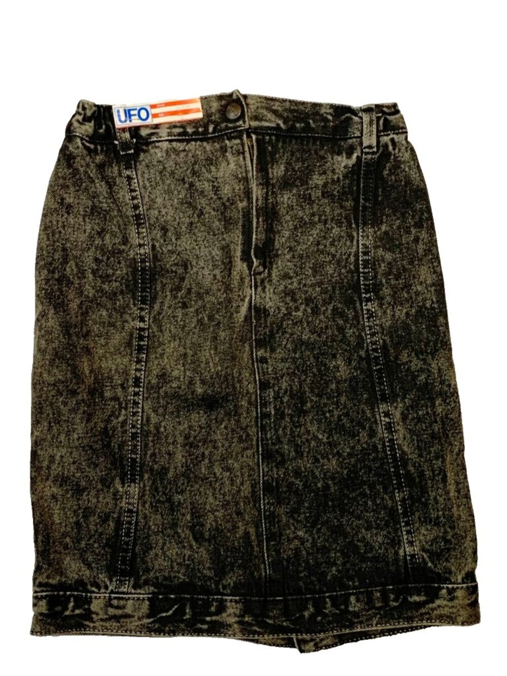 VTG 80s UFO Sport Deadstock Black Denim Mini Skirt NWT Made in Canada Rare